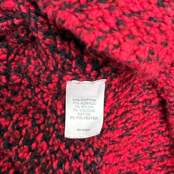 J. Jill Red and Black Marled Cowl Neck Sweater - Plus Size 3X - Holiday - Picture 4 of 8